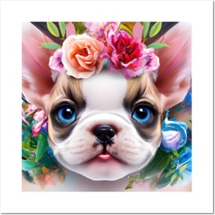 Cute Frenchie Puppy Posters and Art